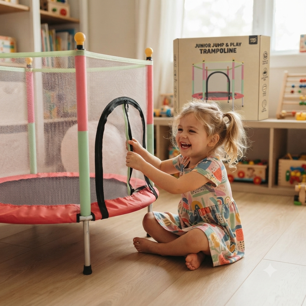 kids round trampoline with safety net