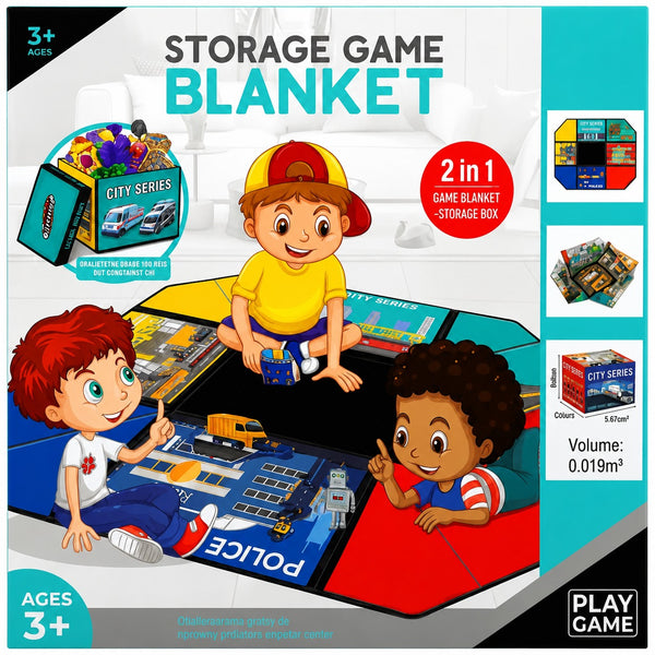 2-in-1 Storage Game Blanket Play Mat for Kids Toys