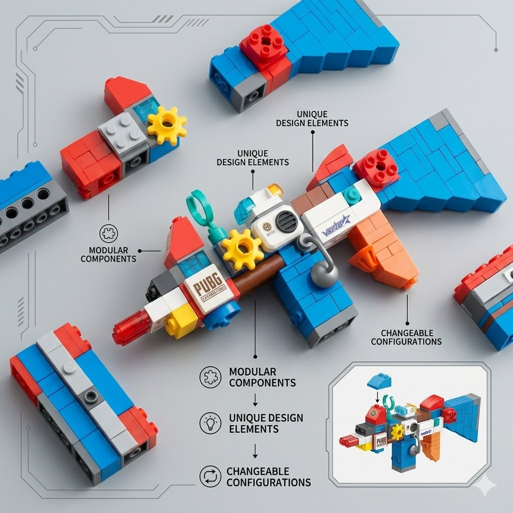 EELO 130PCS Building Blocks Combat Gun Set