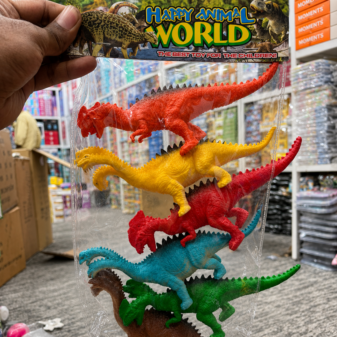 Happy Animal World Dinosaur Figures Set – 8 Colorful Dinos