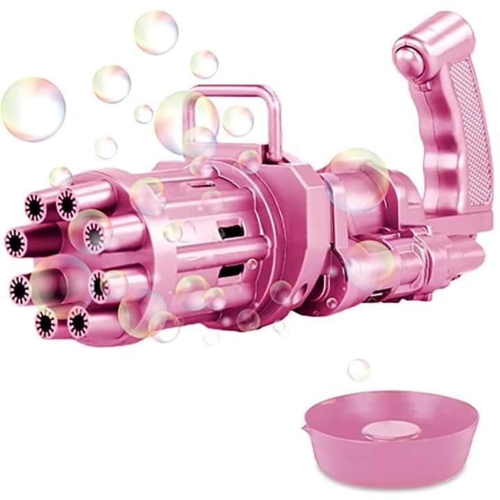 Automatic bubble machine gun toy with lights and bubbles