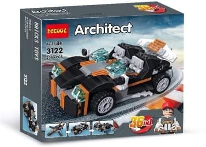 3 in 1 architect building blocks car toy set for kids