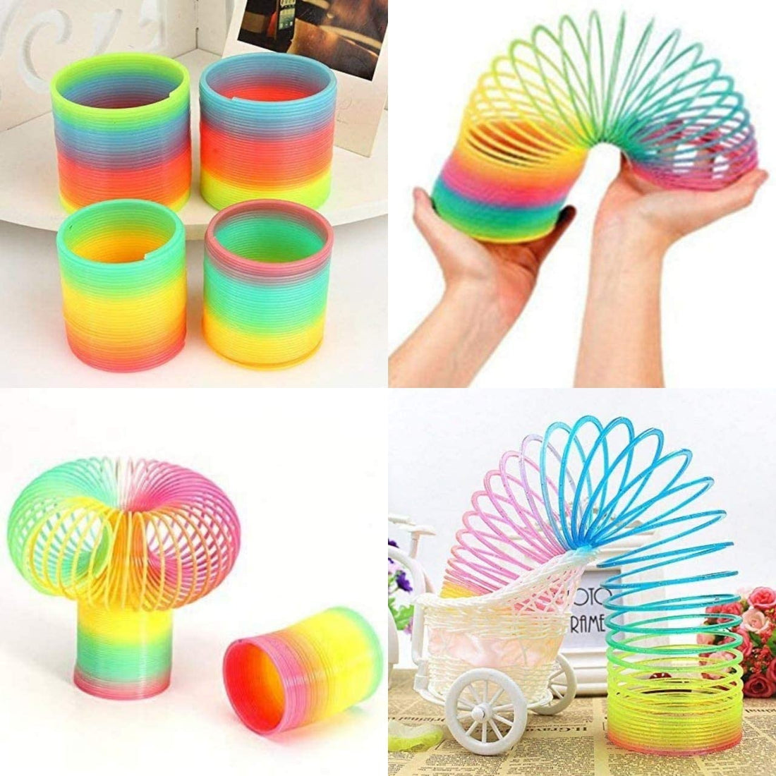 rainbow magic spring slinky toy colorful stress relief toy