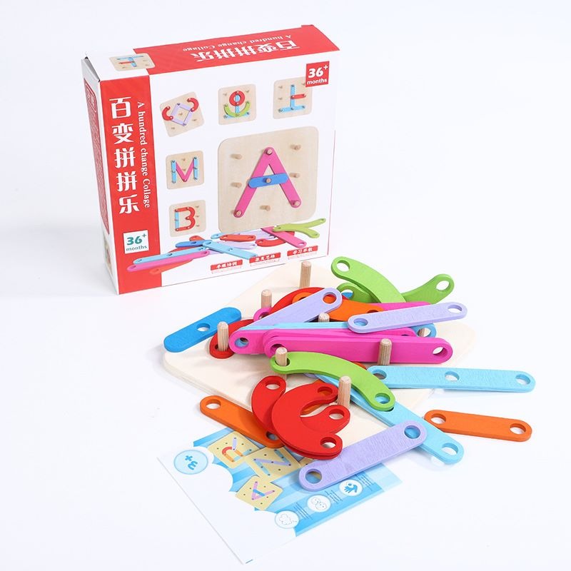 Wooden Alphabet & Number Construction Activity Set