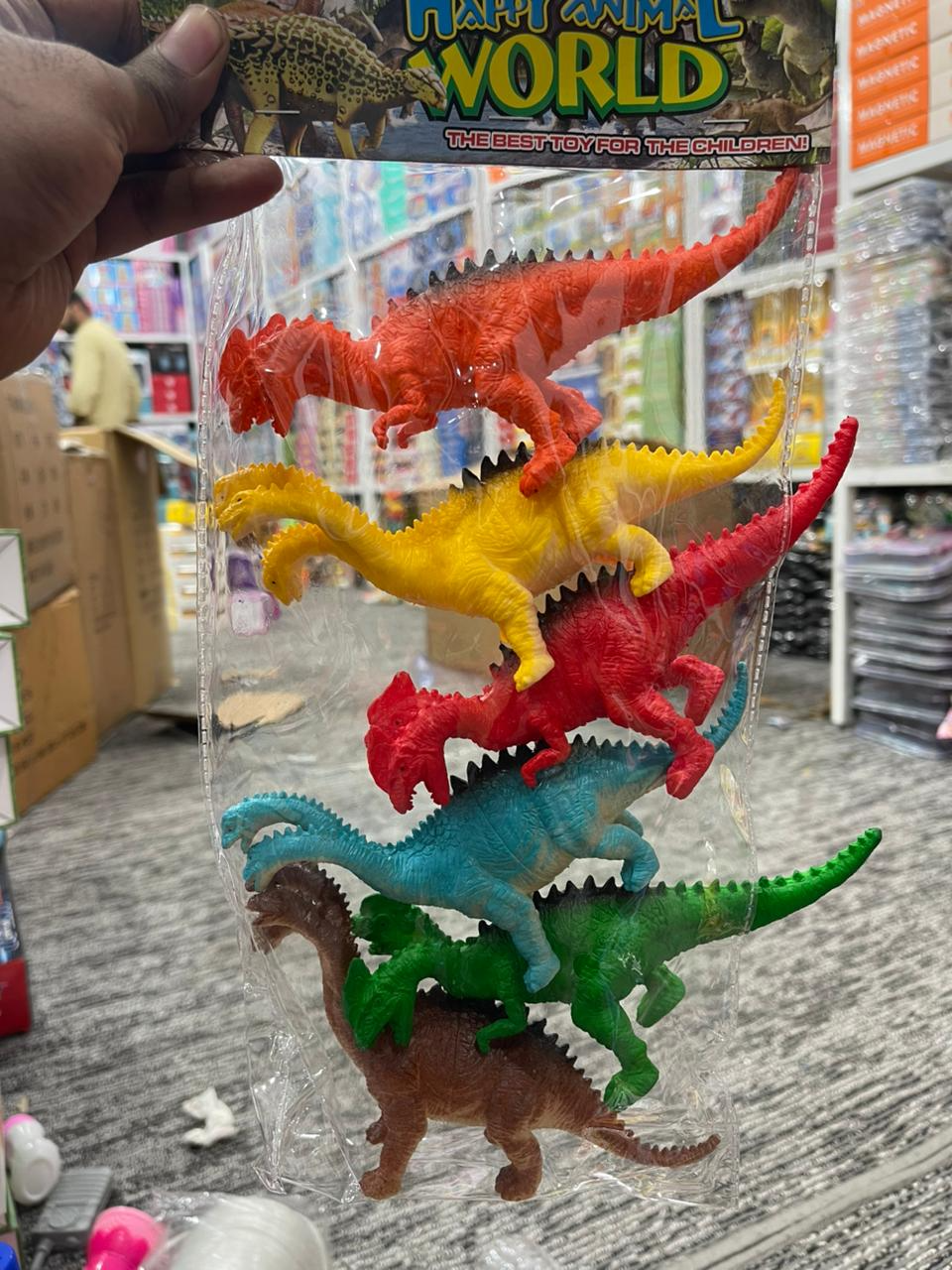 Happy Animal World Dinosaur Figures Set – 8 Colorful Dinos