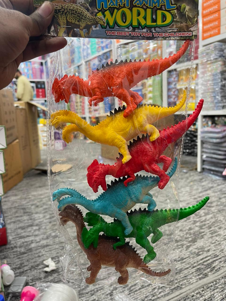 Happy Animal World Dinosaur Figures Set – 8 Colorful Dinos